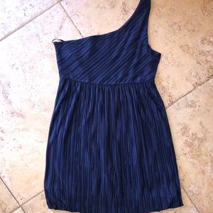 Navy blue one shoulder dress